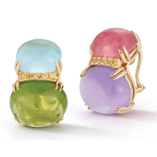 Vertical 18KT Yellow Gold Pastel Earrings