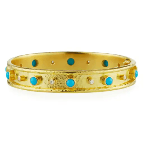 Vertical 19KT Yellow Gold Bangle Bracelet