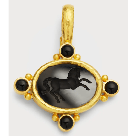Vertical 19KT Yellow Gold Oval Pendant