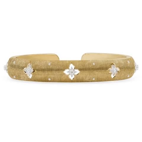 Vertical 18K Yellow and White Gold Macri Giglio Bracelet with Diamonds