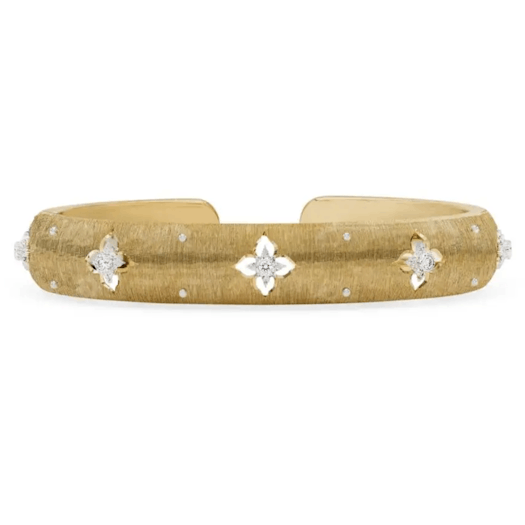 Vertical 18K Yellow and White Gold Macri Giglio Bracelet with Diamonds