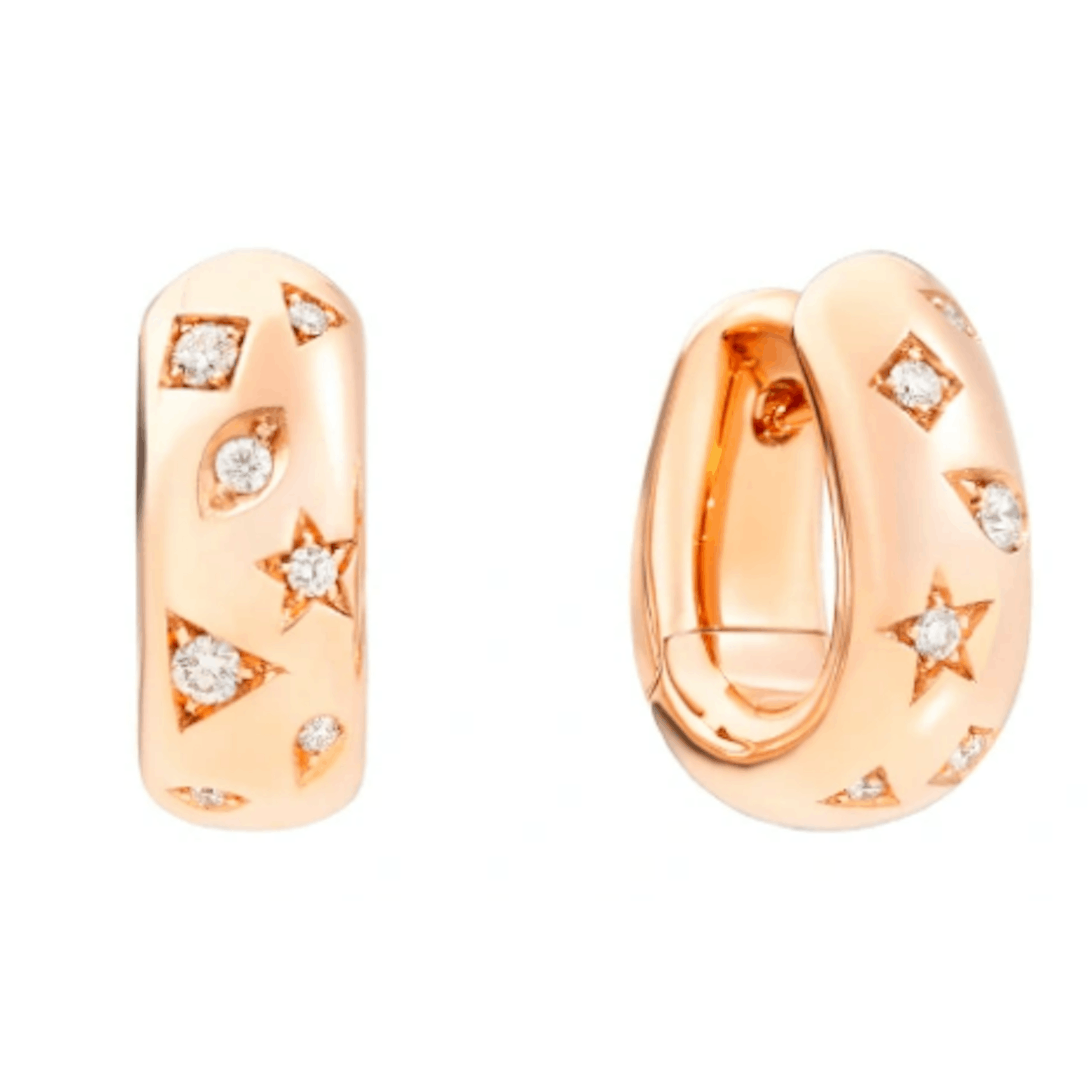 Vertical Diamond Huggie Hoop Earrings