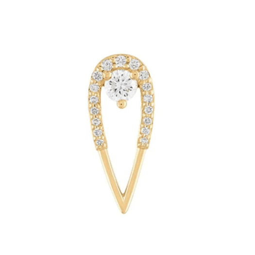 Vertical Rock Medium Peacock Diamond Stud Earring