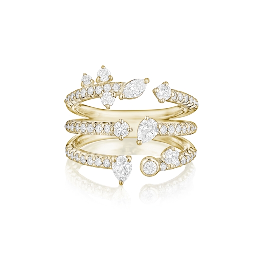 Vertical 18KT Yellow Gold Cuff Ring
