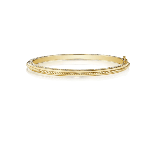 Vertical 18KT Yellow Gold Classic Bangle Bracelet