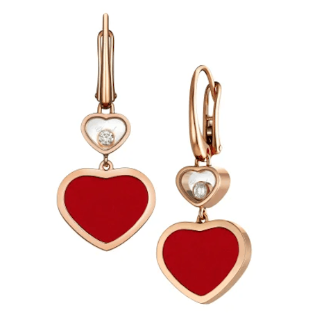 Vertical Happy Hearts Earring