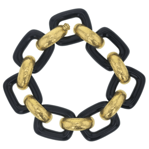 Vertical 19KT Yellow Gold Small Hammer Bracelet 8