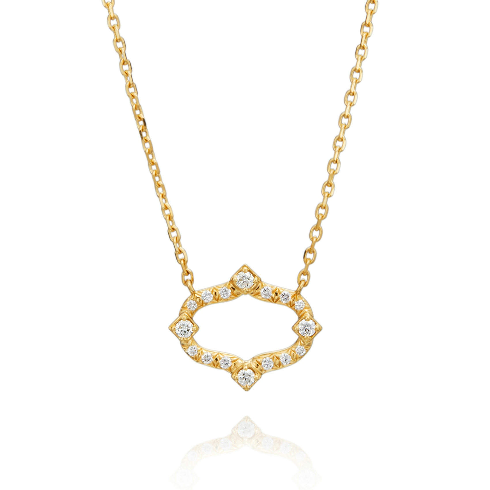 Vertical 18KT Yellow Gold Small Pendant 16