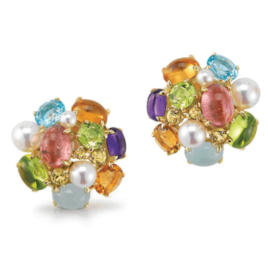 Vertical 18KT Yellow Gold White Pearl Earrings