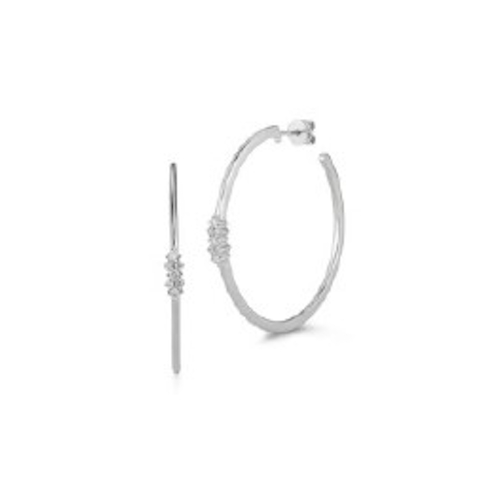 Vertical Diamond Hoop Earrings