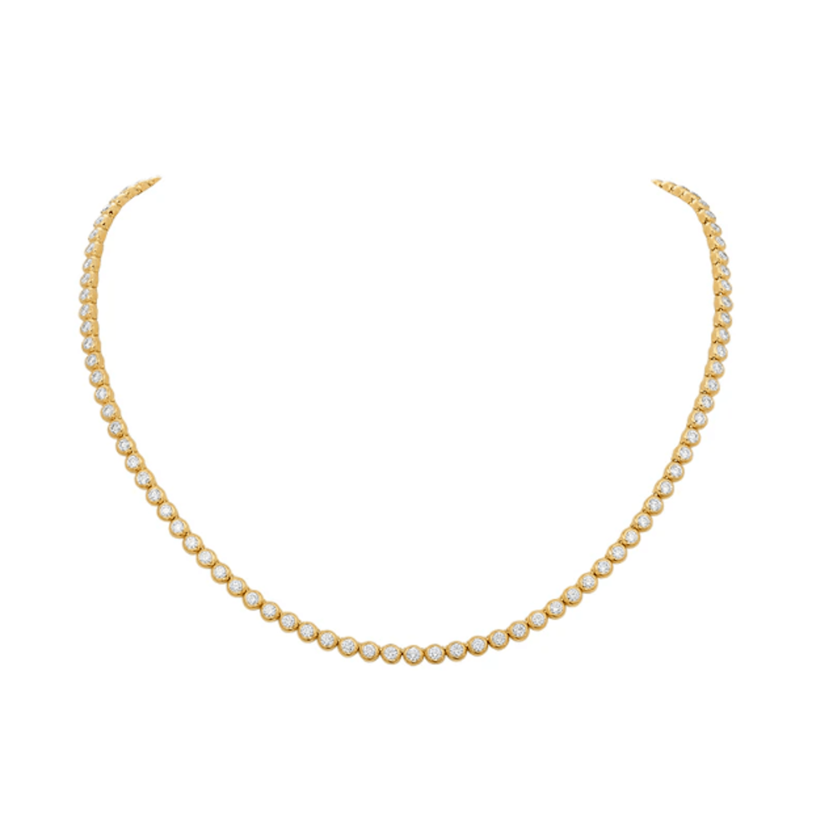 Vertical 18KT Yellow Gold Moonlight 86 Round Brilliant Necklace