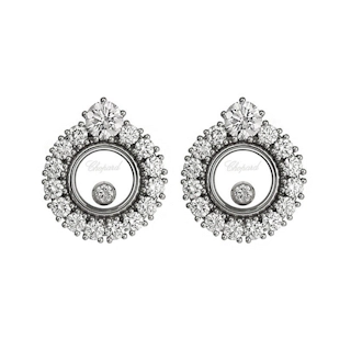 Vertical Happy Diamond Stud Earring
