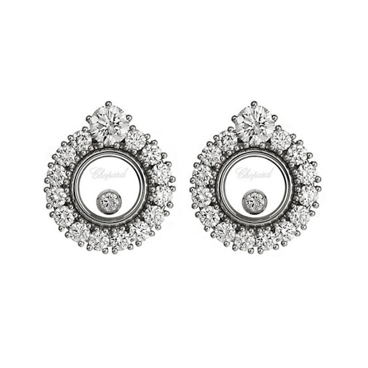 Vertical Happy Diamond Stud Earring