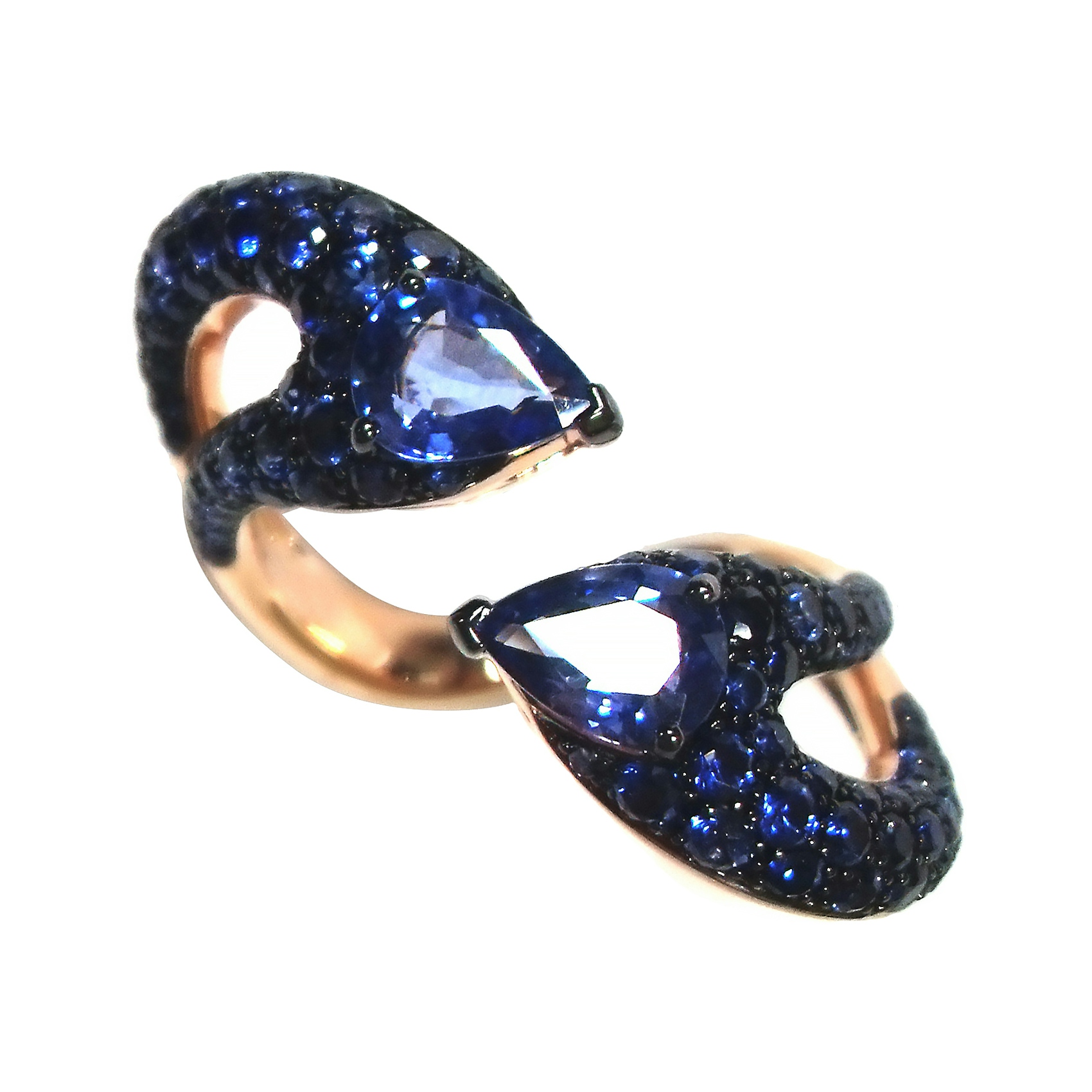 Vertical 18K Bypass Ring