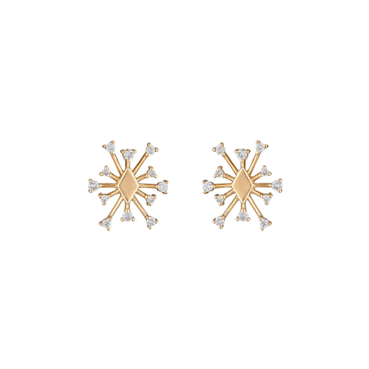 Vertical Medium Sparkle Diamond Stud Earring