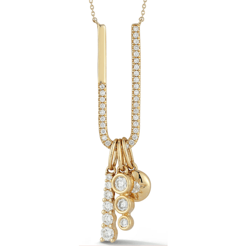 Vertical Diamond Charm Necklace