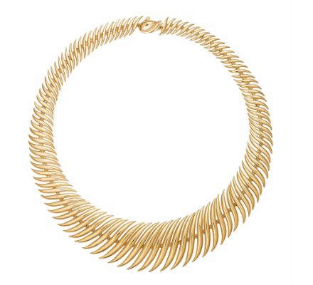 Vertical 18K Yellow Gold Flame Necklace