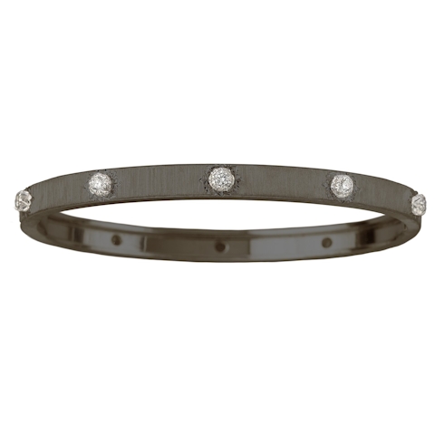 Vertical 18K White Gold Macri Classica Banded Bracelet with Diamonds