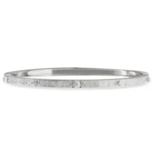 Vertical 18K White Gold Macri Classica Rigato Bracelet with Diamonds