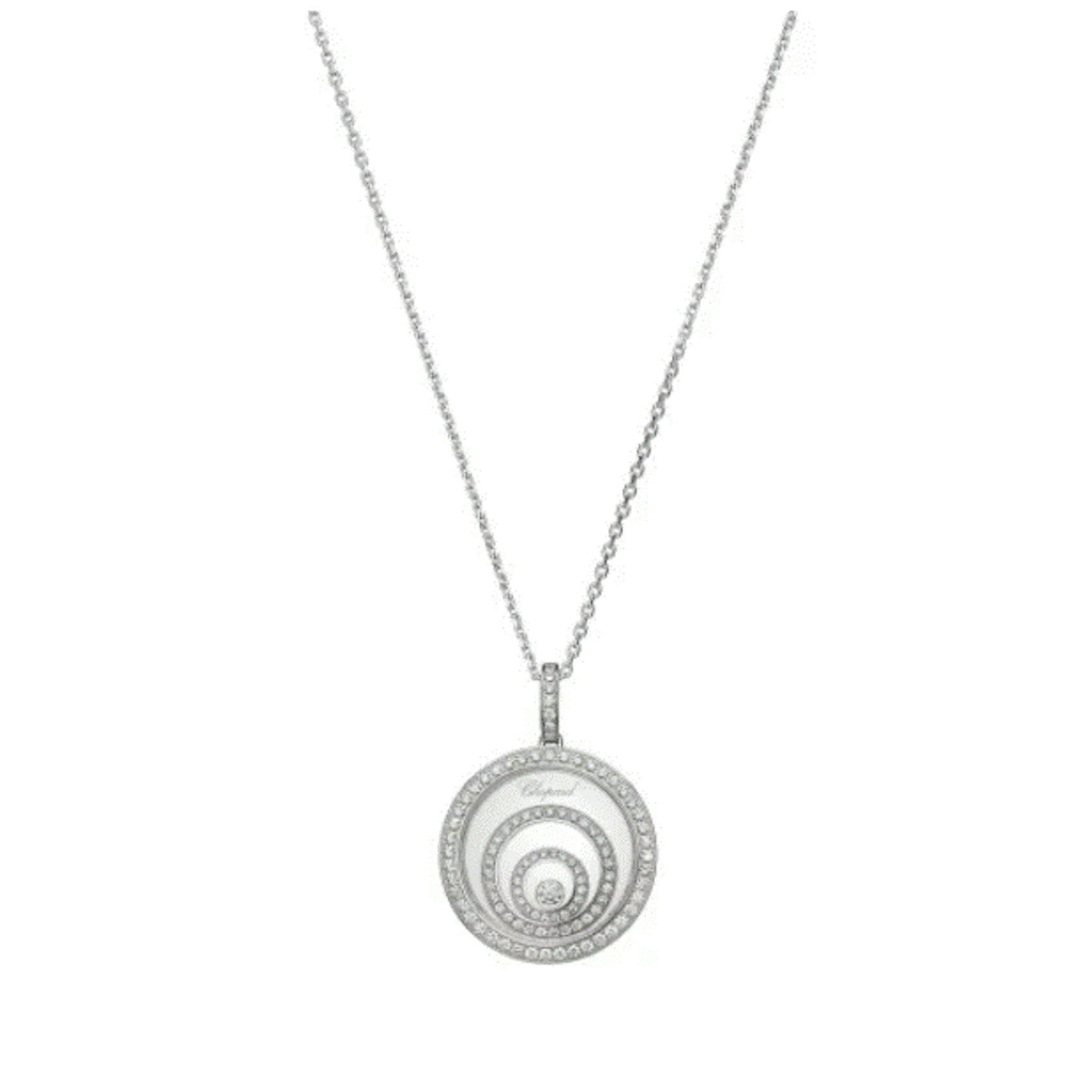 Vertical 18K Happy Spirit Pendant Necklace