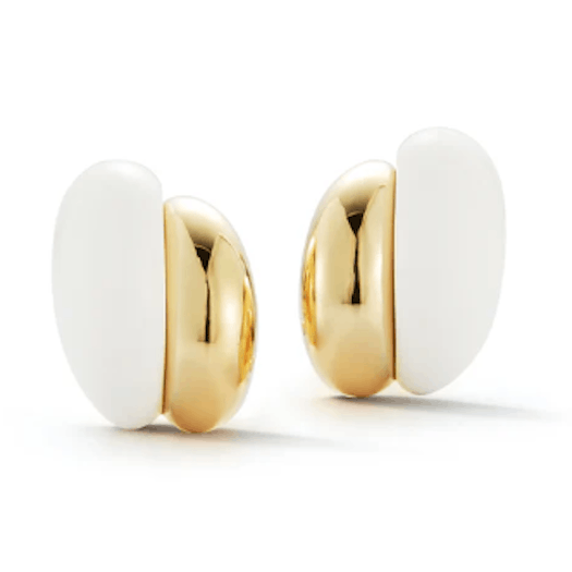 Vertical 18KT Yellow Gold Silhouette Stud Earring