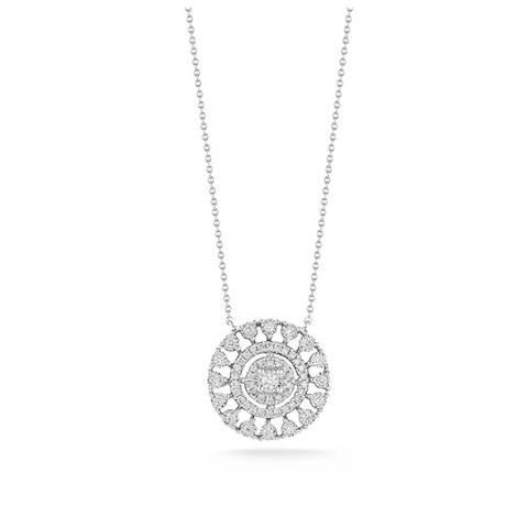 Vertical 14K Diamond Pendant Necklace