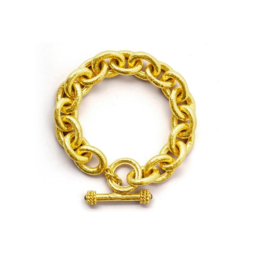 Vertical 19KT Yellow Gold Heavy Chain Bracelet
