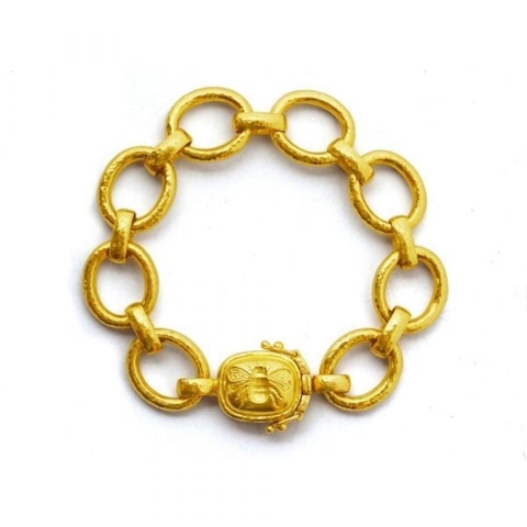 Vertical 19KT Yellow Gold Link Bracelet