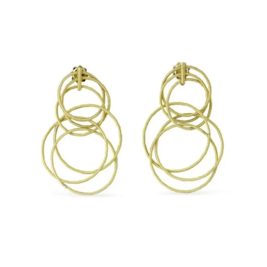 Vertical 18K Yellow Gold Hawaii Waikiki Earrings