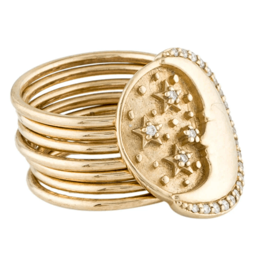 Vertical Celeste Harem Diamond Ring