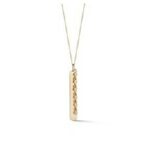 Vertical 14K Diamond Pendant Necklace