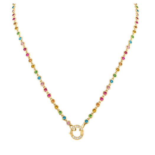 Vertical Mantra Rainbow Chain Necklace 22