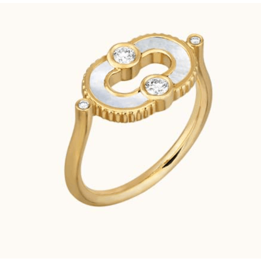 Vertical 18KT Yellow Gold Diamond Ring