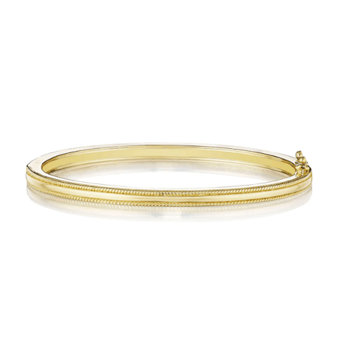 Vertical 18KT Yellow Gold Classic Twist Bangle Bracelet