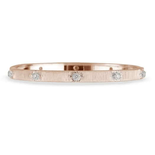 Vertical 18K Pink and White Gold Macri Classica Rigato Bracelet with Diamonds