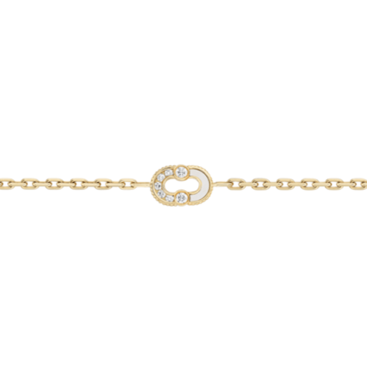 Vertical 18KT Yellow Gold Diamond Chain Bracelet