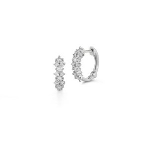 Vertical 14K Diamond Hug Earrings