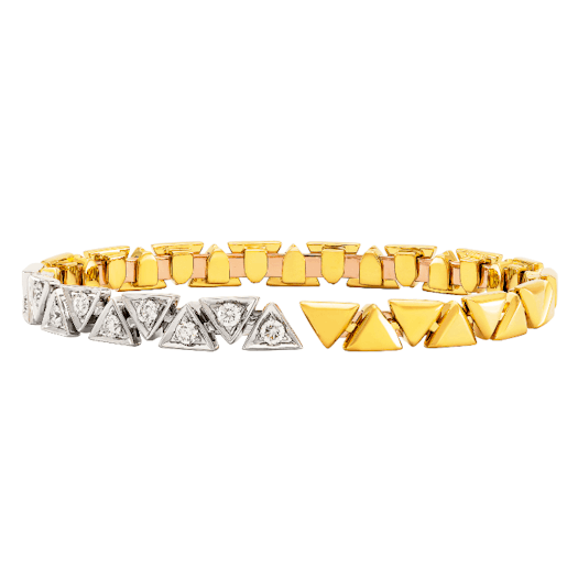 Vertical Round Brilliant Diamond Cuff Bracelet