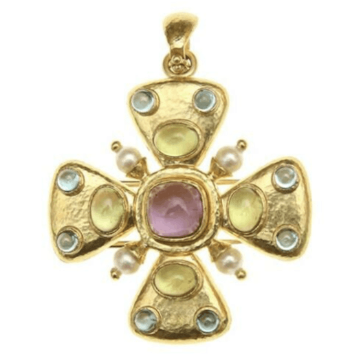Vertical 19KT Yellow Gold Peridot