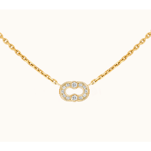 Vertical 18KT Yellow Gold Diamond Pendant