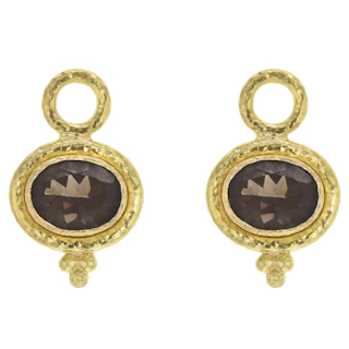 Vertical 19KT Yellow Gold Bezel Earring Pendant