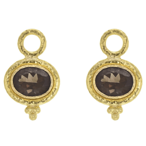 Vertical 19KT Yellow Gold Bezel Earring Pendant