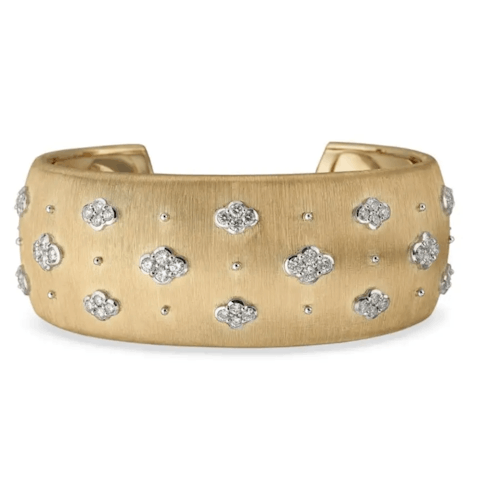 Vertical 18K Yellow and White Gold Macri Bracelet with Diamonds