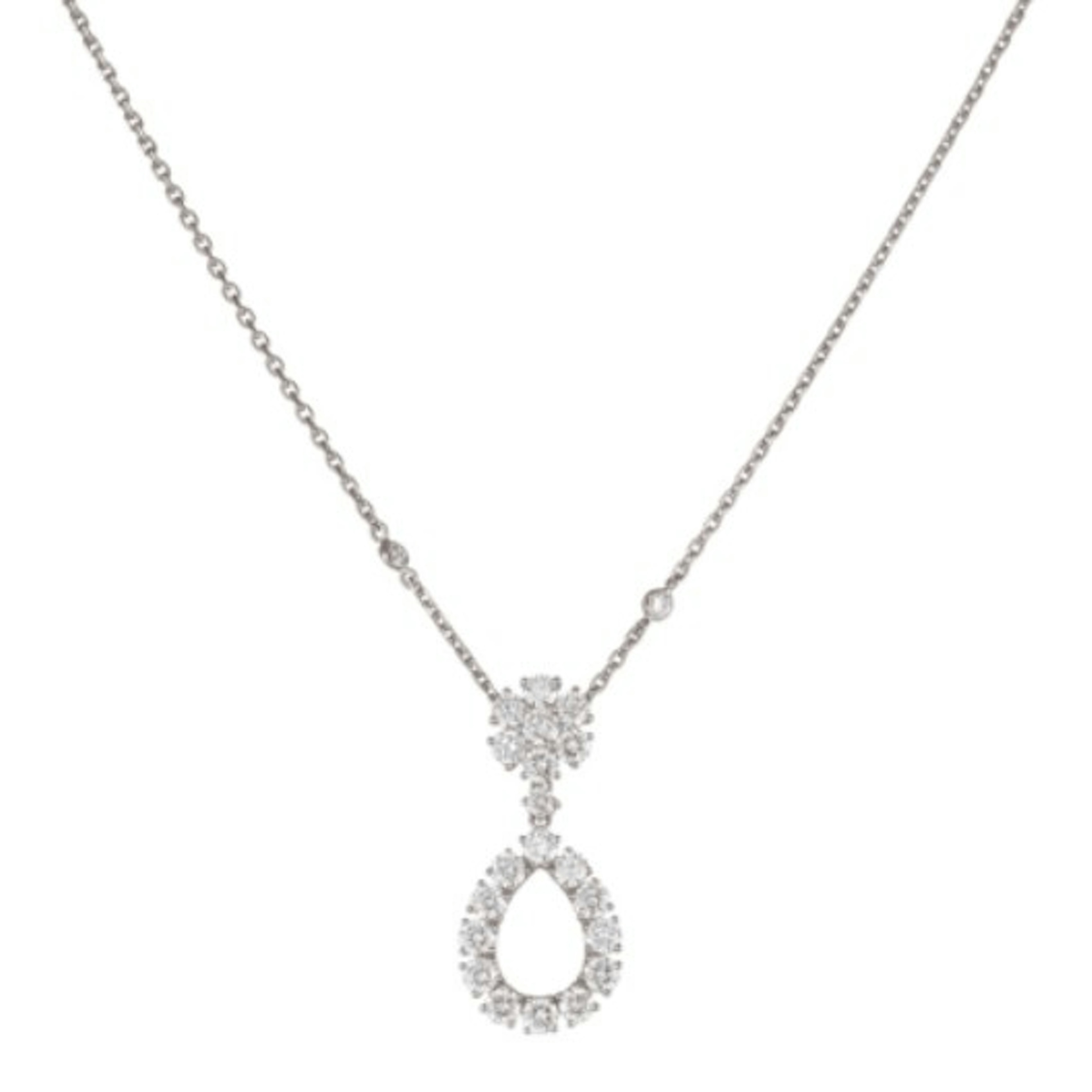 Vertical 18K Teardrop Pendant Necklace