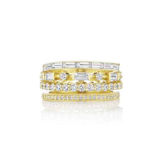 Vertical 18KT Yellow Gold Diamond Ring
