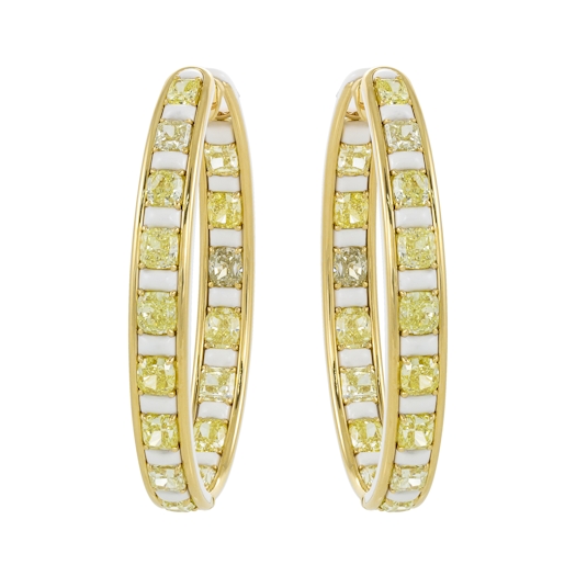 Vertical 18KT Yellow Gold Hoop Earrings
