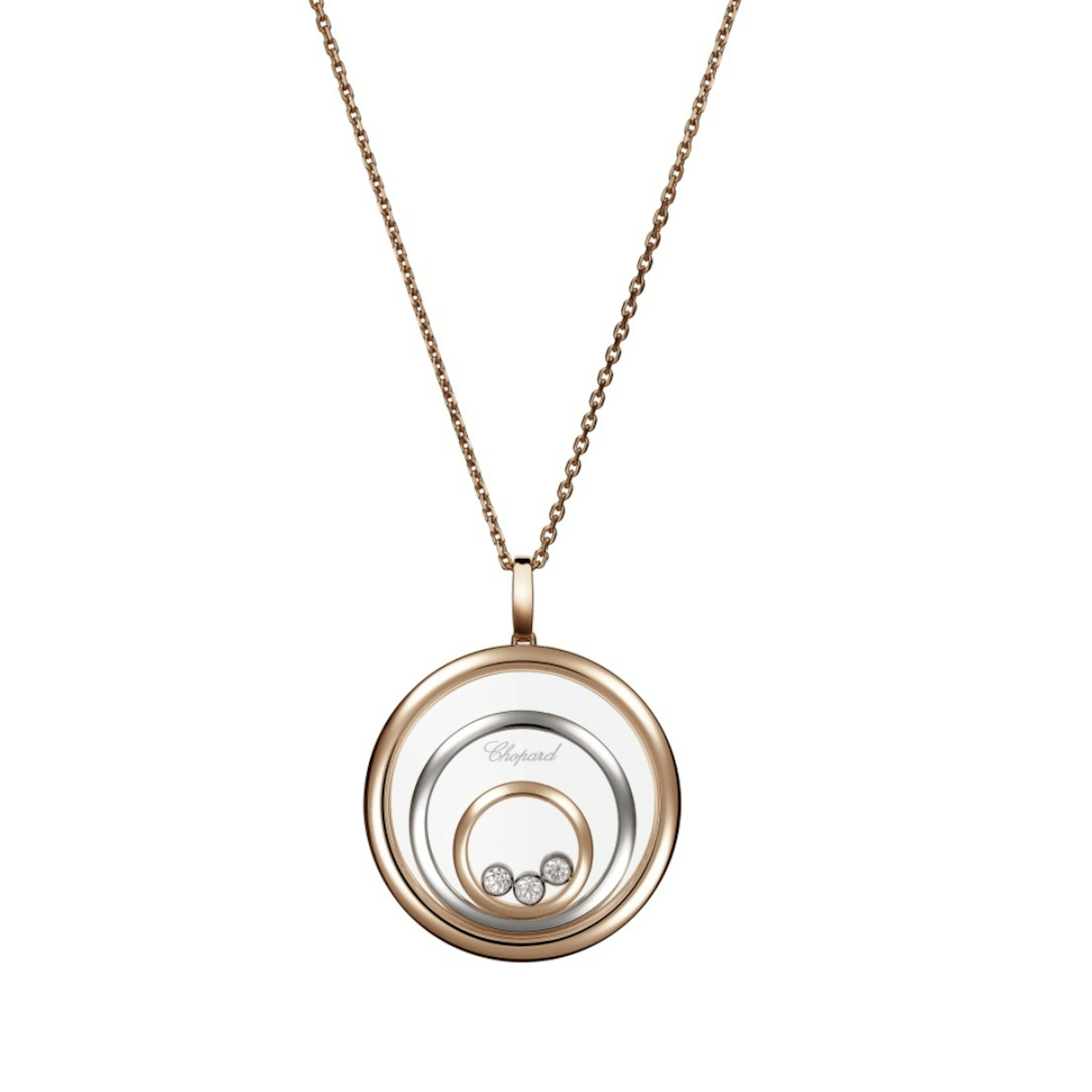 Vertical 18K Happy Spirit Pendant Necklace