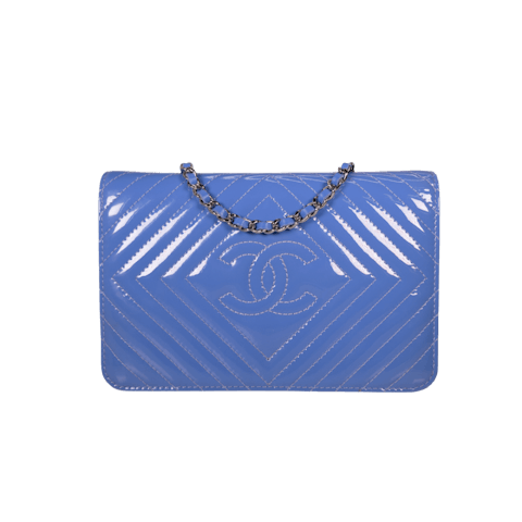 Image #1 Diamond Patent Wallet On Chain Medium Blue