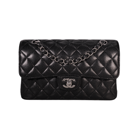 Image #1 Quilted Caviar Classic Double Flap Small Black