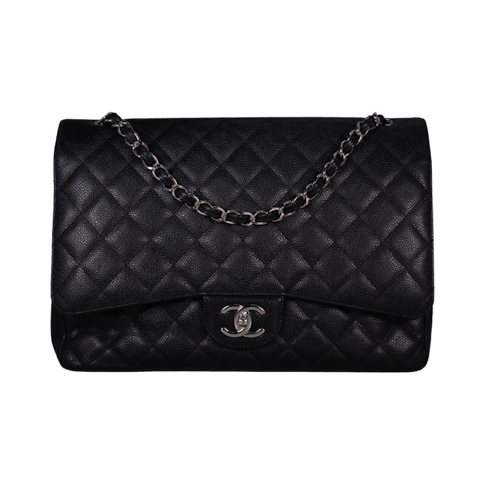 Image #1 Quilted Caviar Classic Double Flap Maxi Black